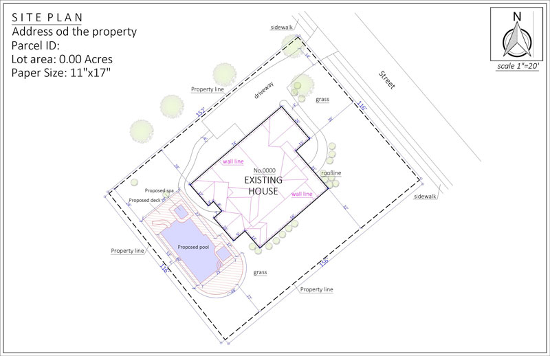 Site plan for new swimming pool project in Georgia