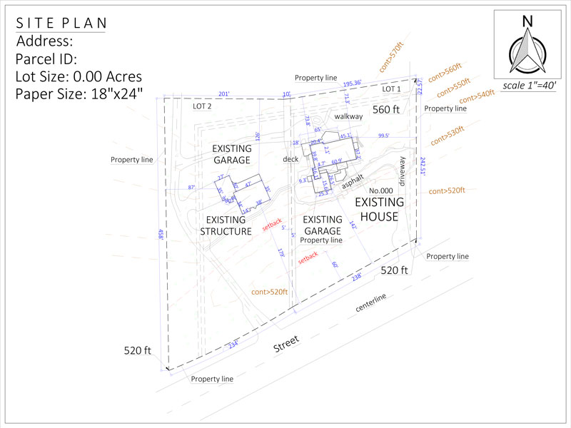 Site plan for new driveway in Missouri