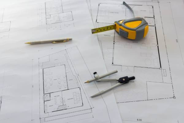 Hand-drawn site plan drawing