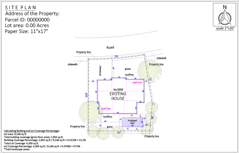 Site Plan For A New swimming pool