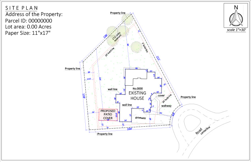 Site plan for new patio construction