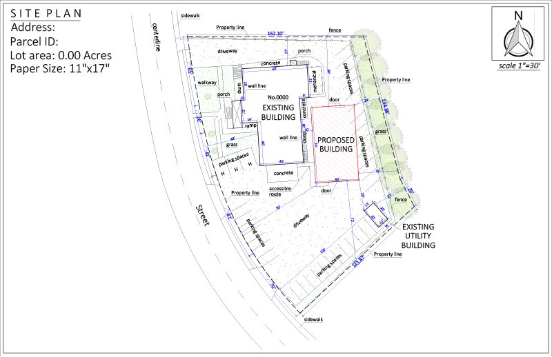 Premium site plan for a new commercial building