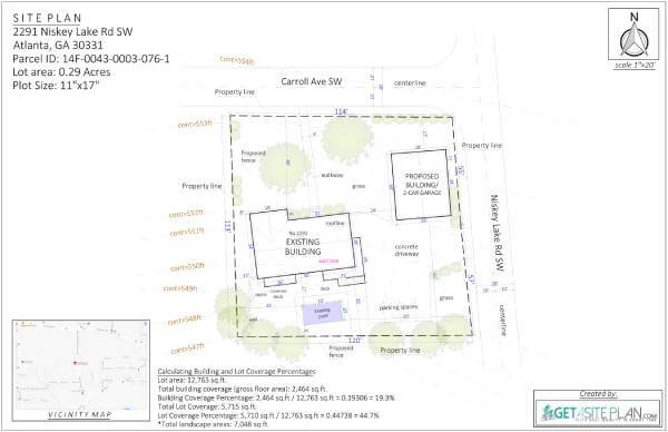 Residential site plan drawing example