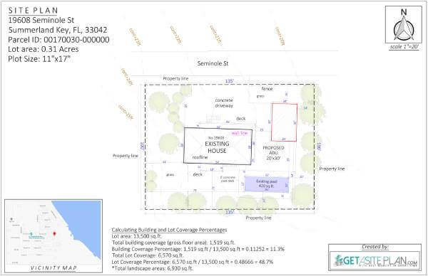 Residential site plan for permit