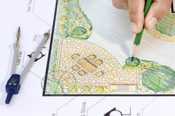 Landscaping details on residential site plans