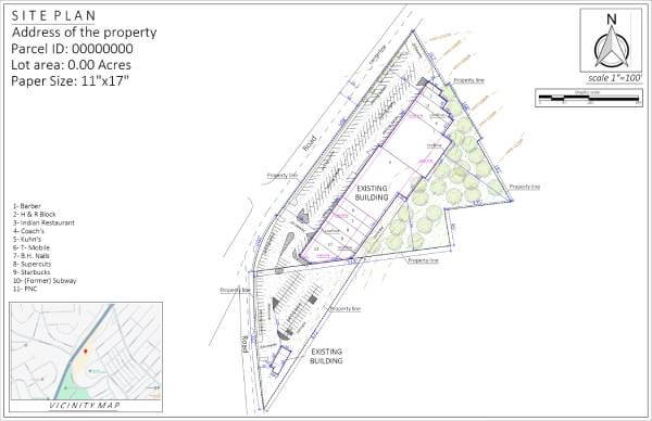 Components of a commercial site plan Elements included in a commercial site plan