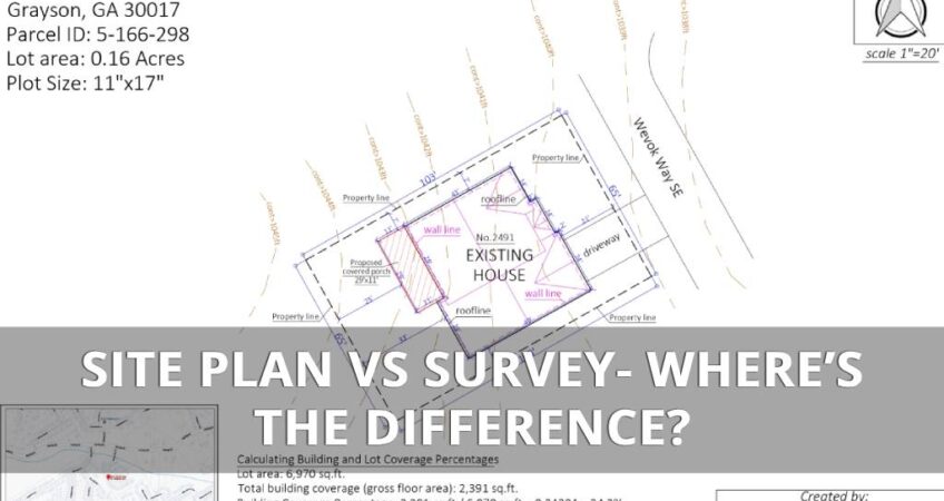 Differences between site plan and survey