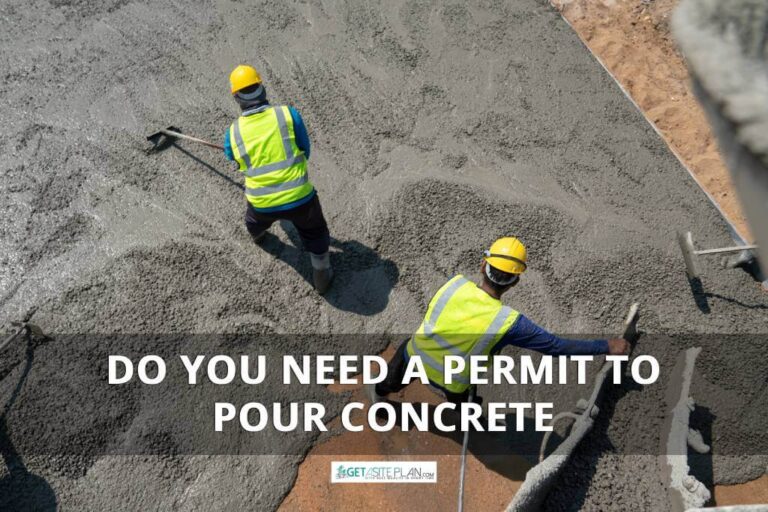 Permit requirement for pouring concrete on property