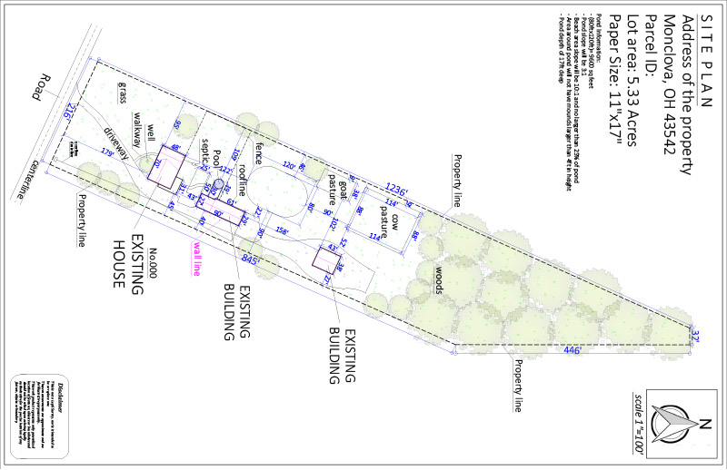 Site Plan for a Septic and Well System