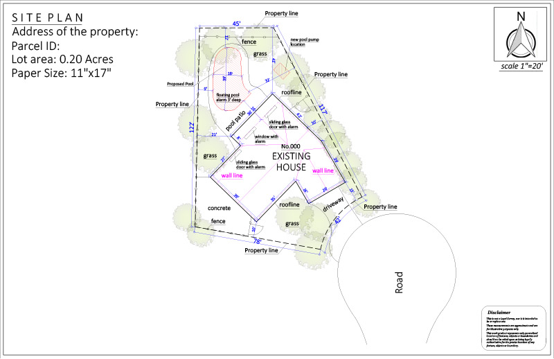 Site Plan for a Swimming Pool Permit