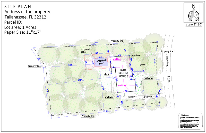 Site plan for pool permit