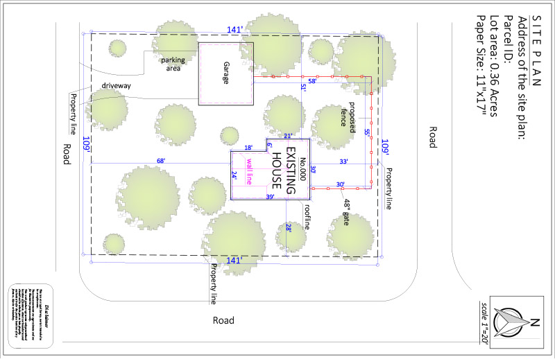 Site Plan for a Fence Installation