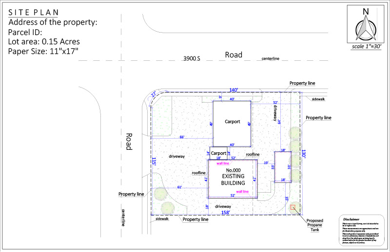Site Plan for a Propane Tank Installation