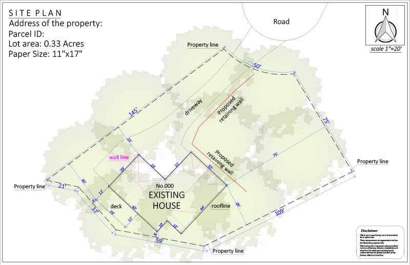 Site Plan for a Retaining Wall