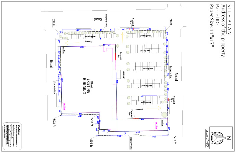 Site Plan for a Proposed Sign