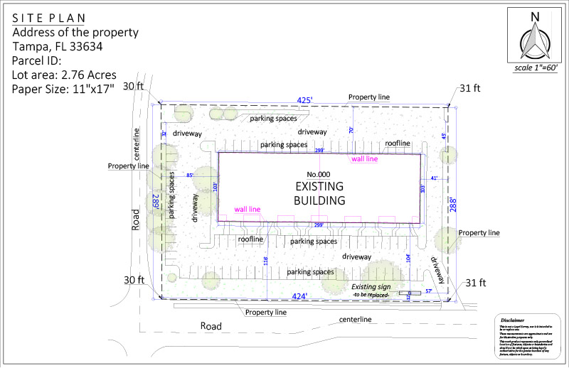 Site Plan for an Exterior Sign Permit