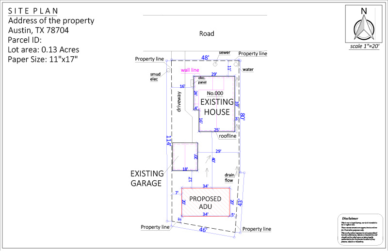 Site plan for ADU permit
