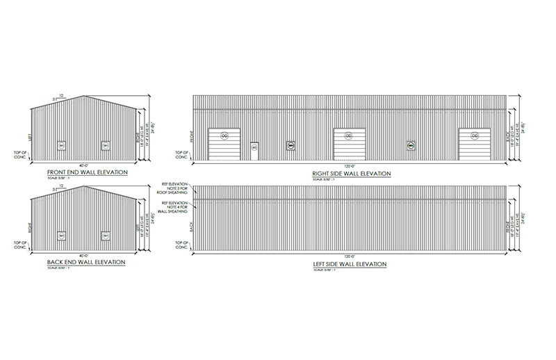 Sketch for steel building permit