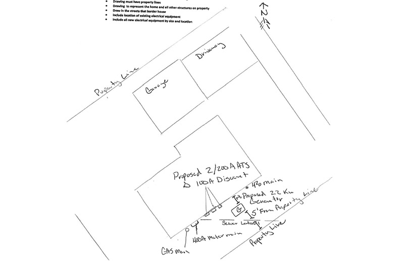 Generator Site Plan - Sketch