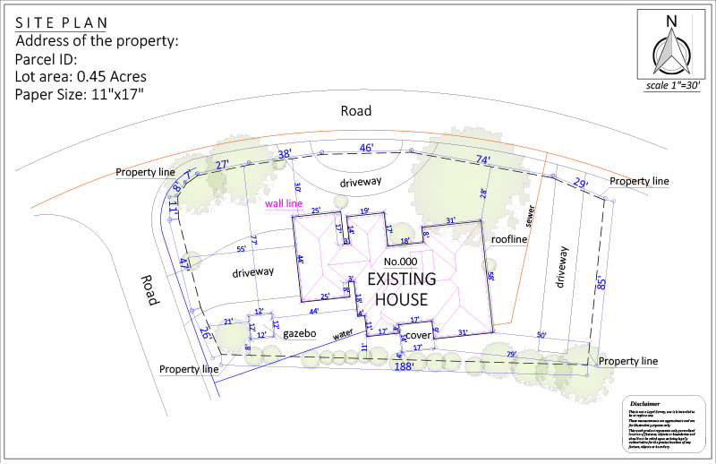 Site Plan for Sewer & Water Connection