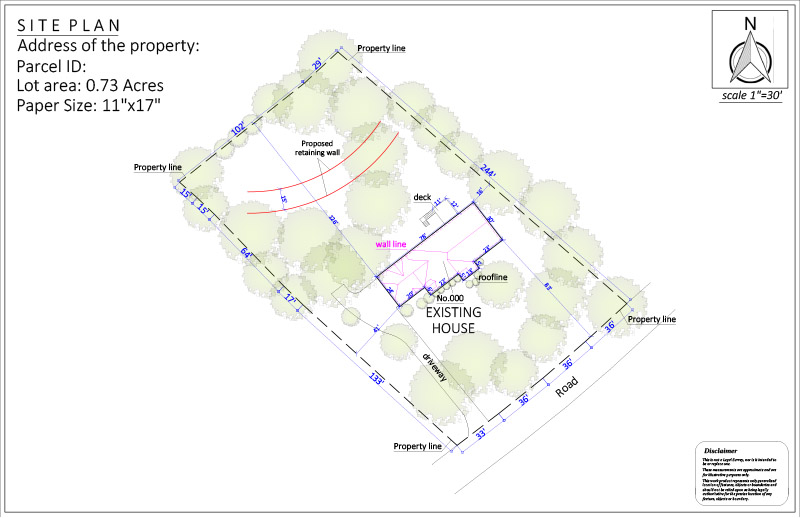 Site Plan for a Retaining Wall