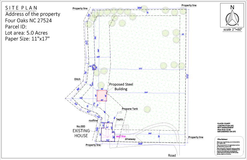 Site Plan for a Steel Building Permit