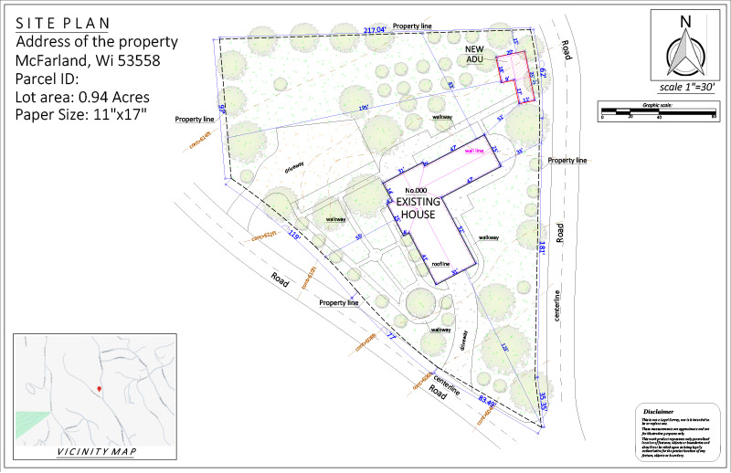 Site Plan for an Addition and ADU