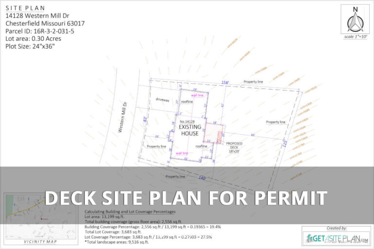 Deck site plan for permit
