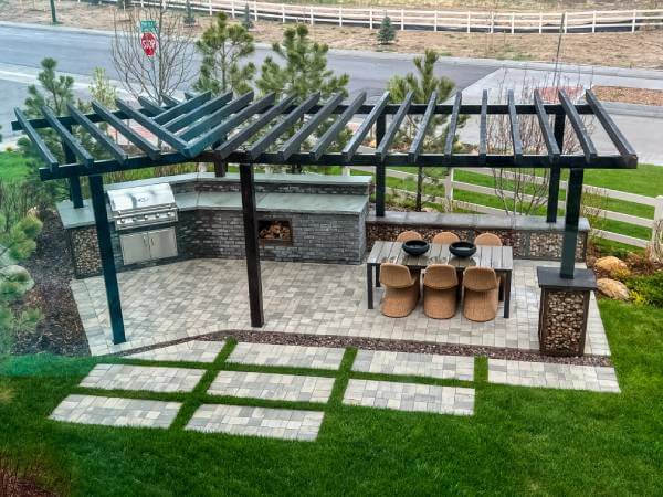 Patio with outdoor kitchen