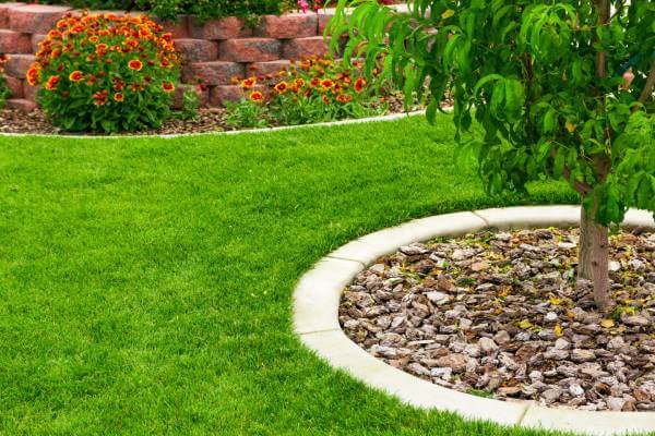 Simple and Easy Landscaping Ideas simple landscaping with small flower bed, mulch border, and trimmed hedge