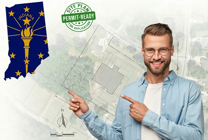 Indiana site plans for permits and HOA - drafted online