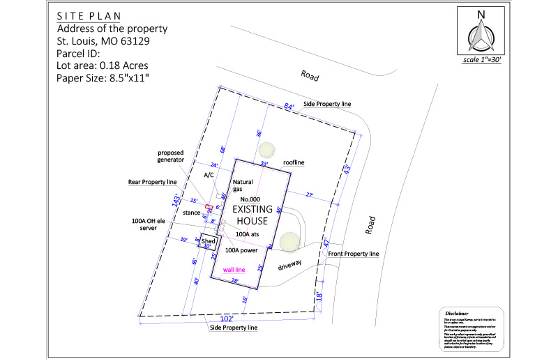 Secure a Generator Permit Site Plan