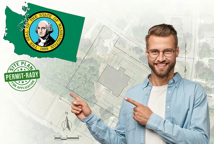 Washington site plans for permits and HOA - drafted online
