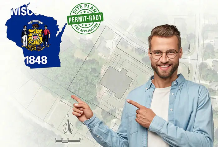 Wisconsin site plans for permits and HOA - drafted online