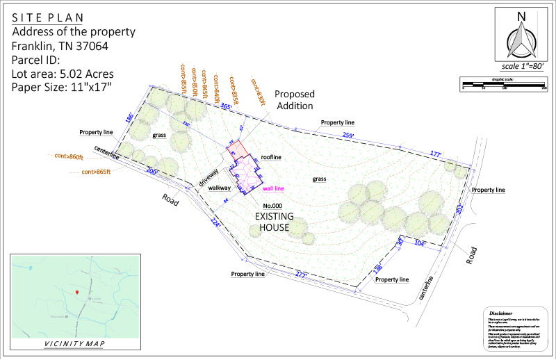 Site plan for construction permit