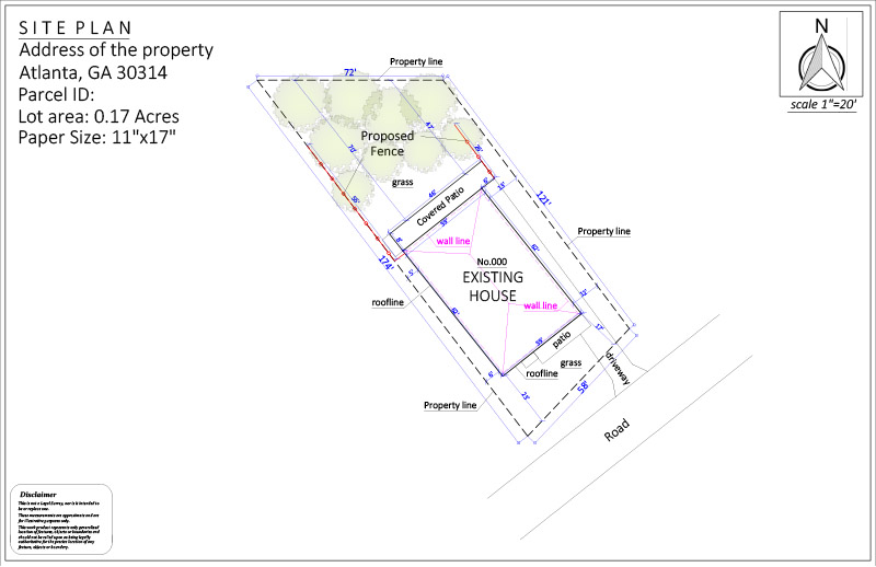Site plan for fence permit