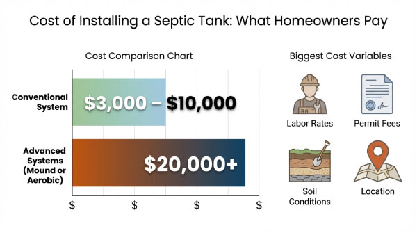 How much does it cost to install a septic tank? Cost of installing a septic tank