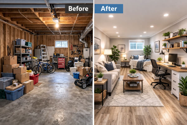 Garage conversions and room over garage before and after Before and after garage conversions
