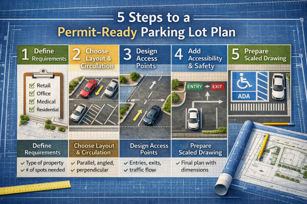 Step by step creating a parking lot plan