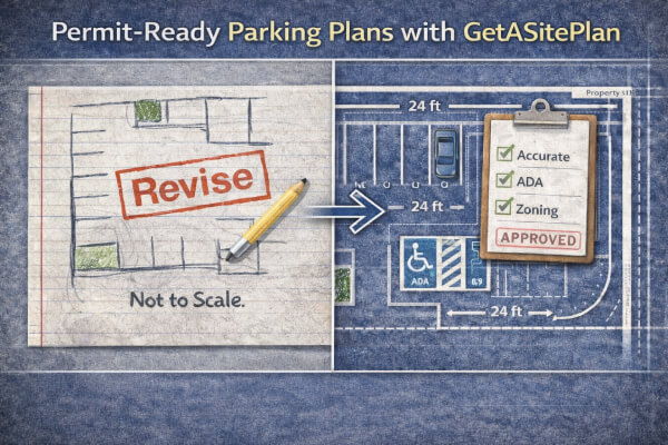 Permit ready parking lot plans with GetASitePlan