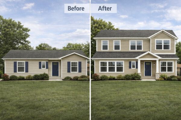 Second story additions before and after Before and after second story additions