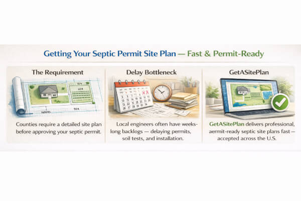 GetASitePlan permit for septic Septic permit site plan with GetASitePlan