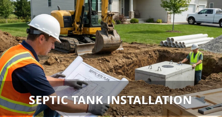 Installation of septic tank