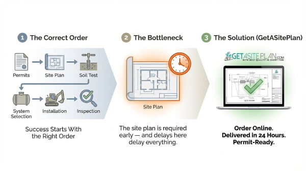 Septic tank installation with GetASitePlan Start septic tank installation with GetASitePlan
