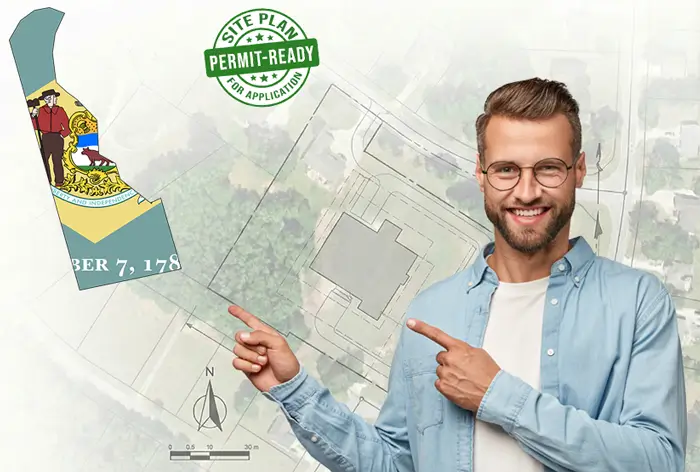 Delaware site plans for permits and HOA - drafted online