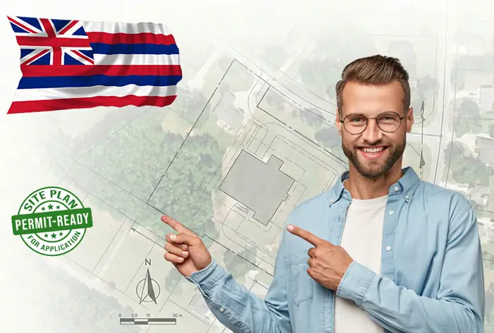 Hawaii site plans for permits and HOA - drafted online