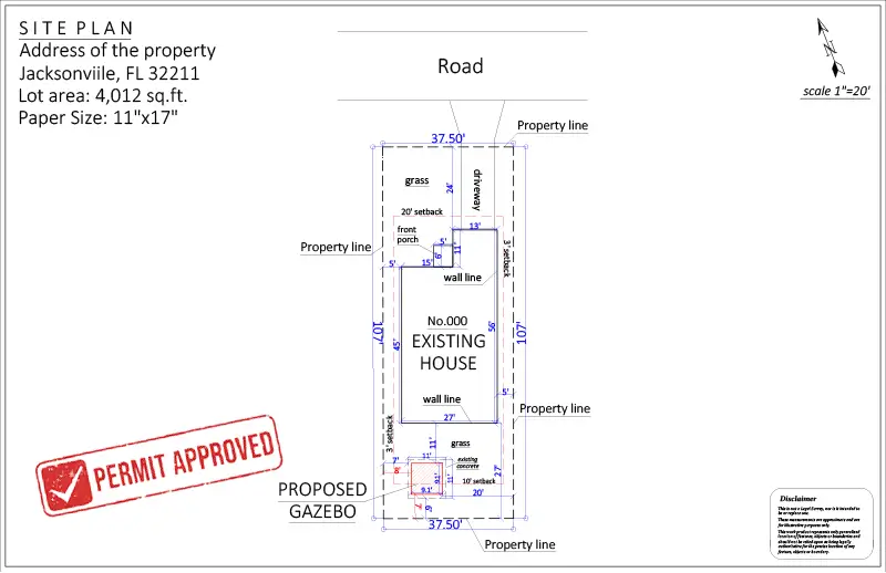 Site Plan For Gazebo Permit