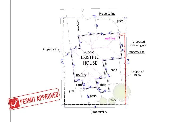 Site Plan For Retaining Wall Permit