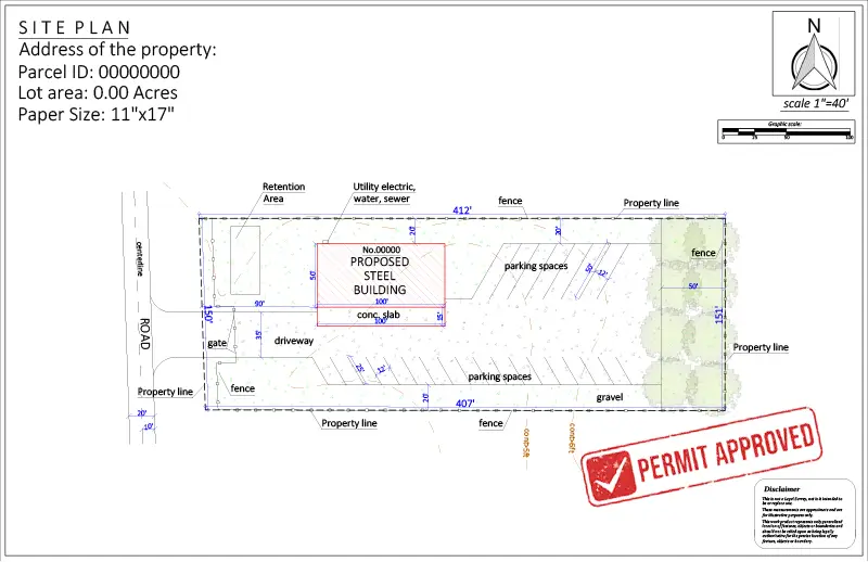 Site Plan For Steel Building Permit