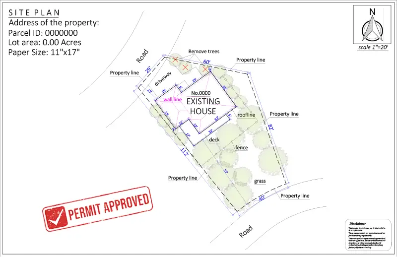 Site Plan For Tree Removal Permit